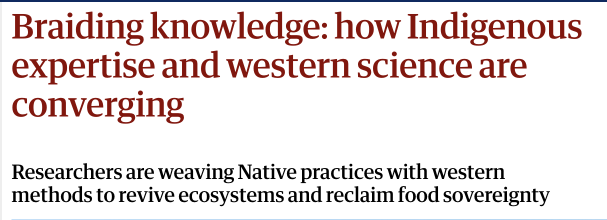 More touting of indigenous knowledge as coequal with modern science