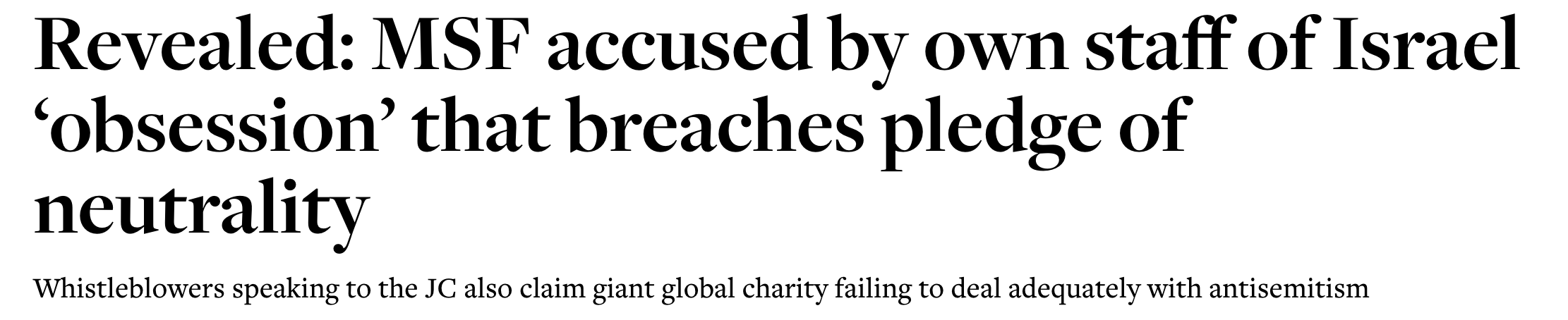 Doctors Without Borders again accused of antisemitism